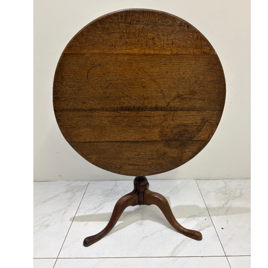 Antique Oak Tilt-Top Tripod Table - VIN1233F