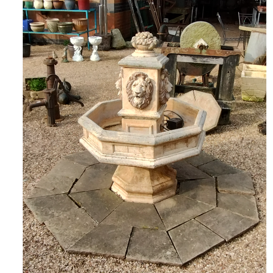 Hexagonal Water Feature with Slab Surround - VIN1239M