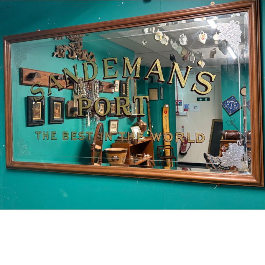 Antique Sandeman’s Port Mirror Sign - VIN1214T Antique Sandeman’s Port Mirror Sign - VIN1214T