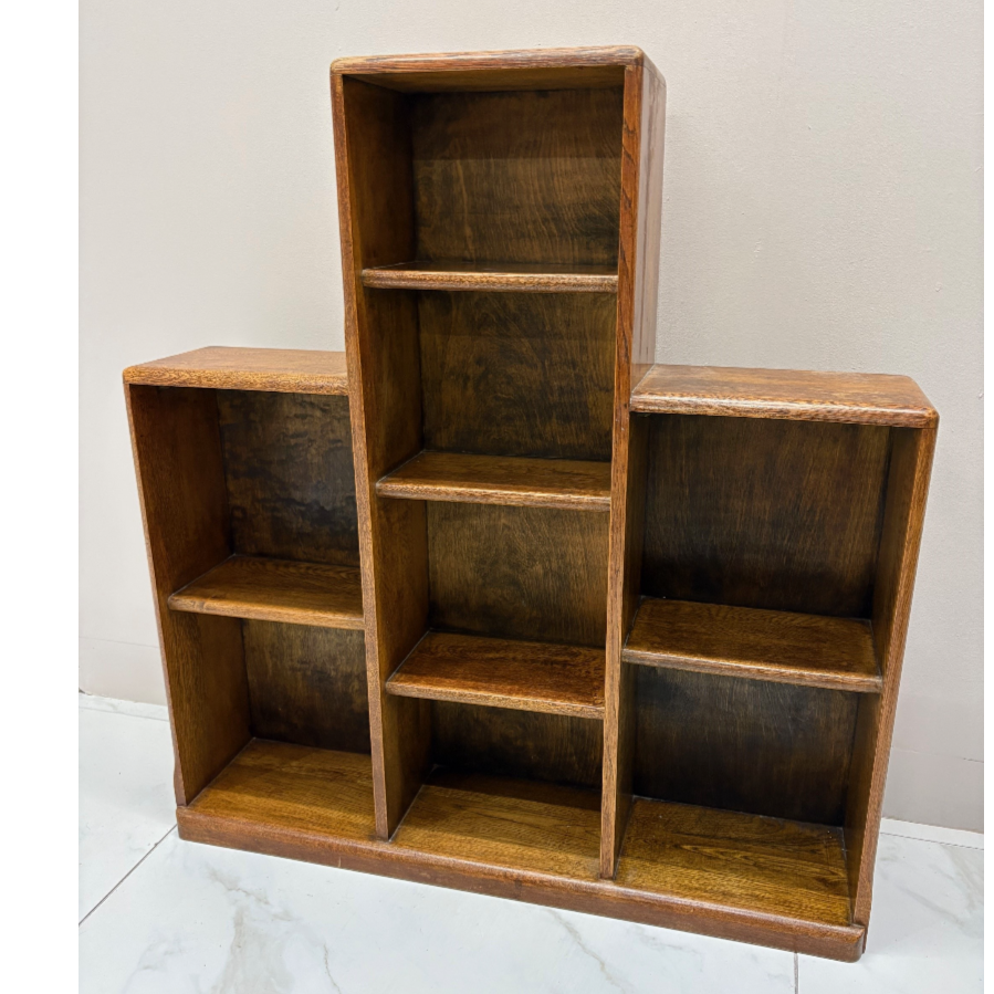 Art Deco Eight Compartment Stepped Oak Bookcase - VIN1245Q