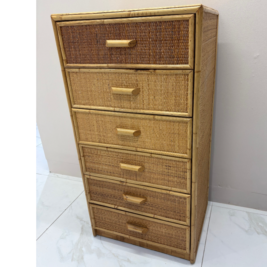 Vintage Cane & Bamboo Tallboy - VIN1241D