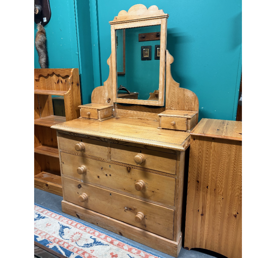 Vintage Pine Dressing Table With Swing Mirror - VIN1244P