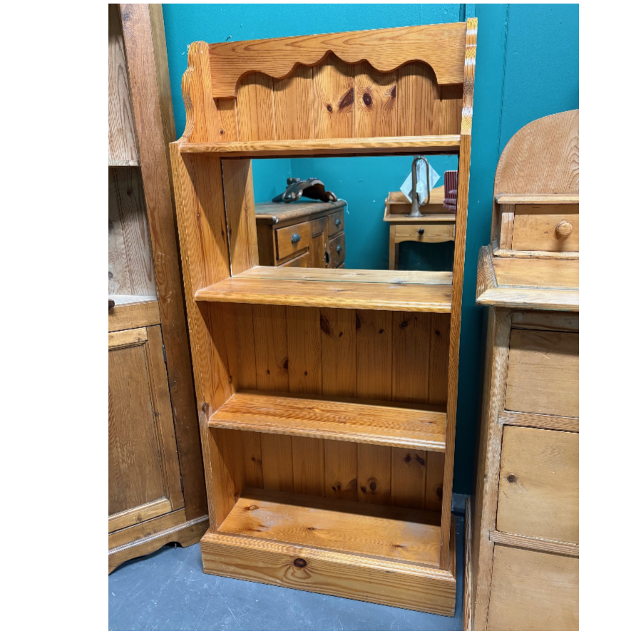 Vintage Pine Mirrored Shelving Unit - VIN1244X