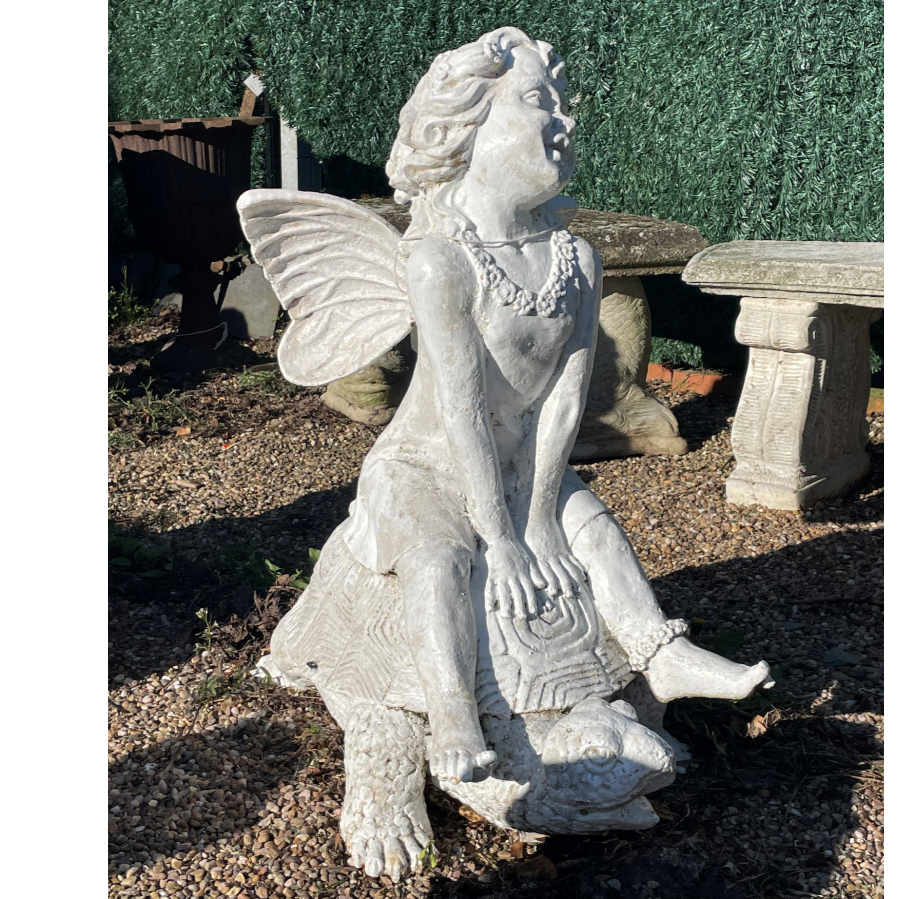 Cast Iron Girl on Turtle- VIN555G Cast Iron Girl on Turtle- VIN555G