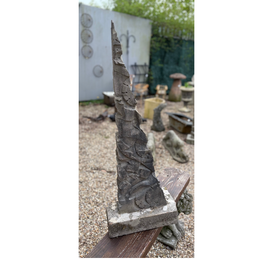 Triangular Abstract Stone Garden Sculpture - VIN1249B Triangular Abstract Stone Garden Sculpture - VIN1249B