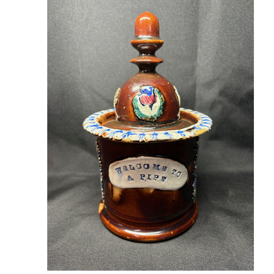 Victorian Measham Bargeware Tobacco Jar - VIN1243R
