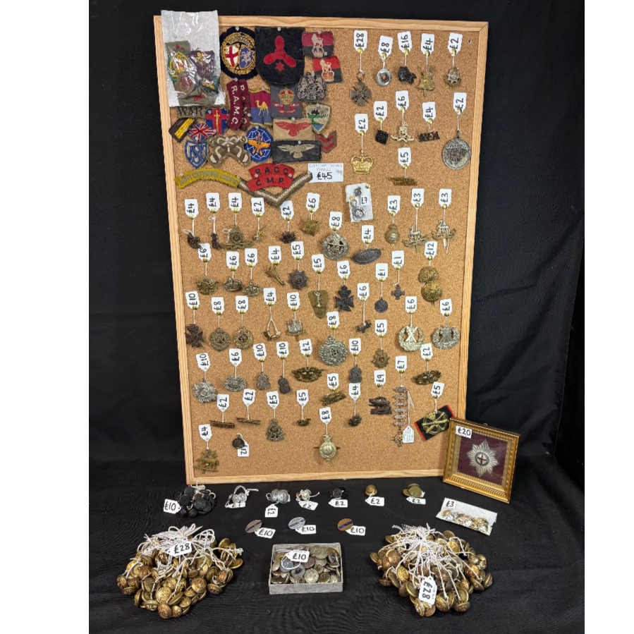 Military Badges, Pins & Buttons - all individually priced.