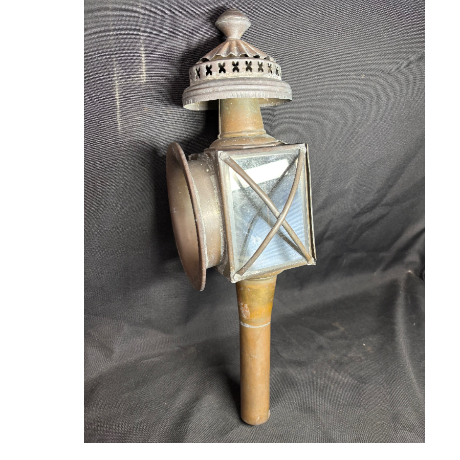 Antique Victorian Brass Carriage Lantern / Coach Lamp - VIN1253C