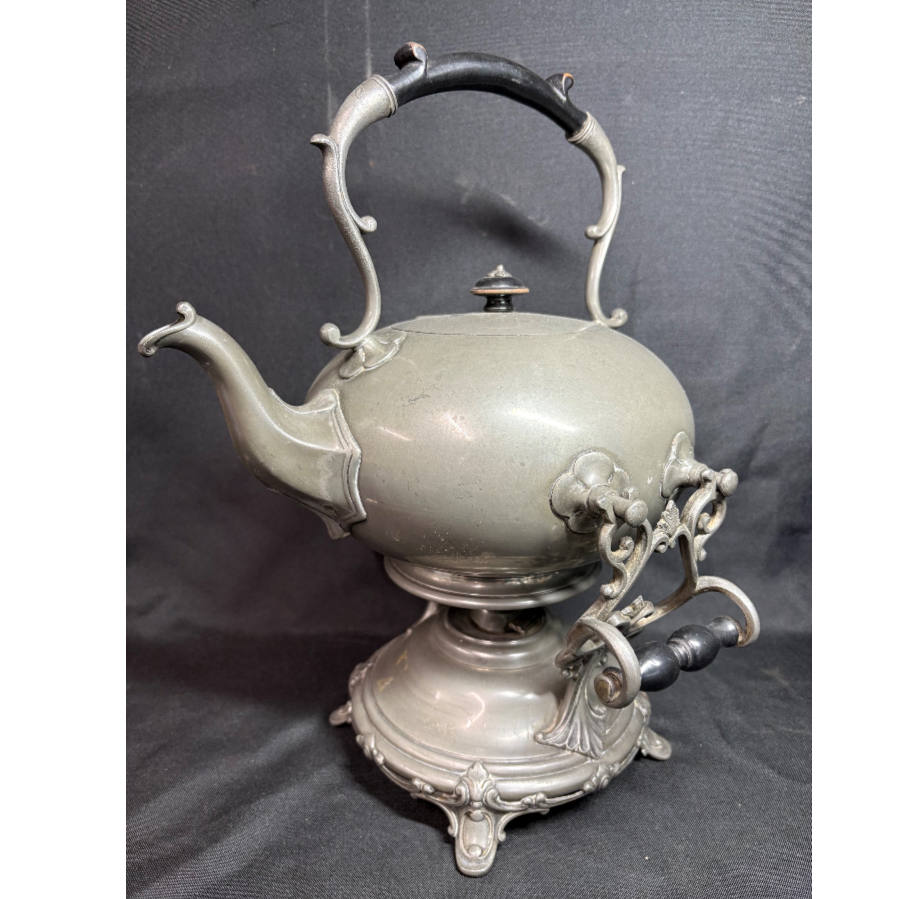 Antique Victorian Pewter Spirit Kettle on Tilting Burner Stand By R.Broadhead & Co - VIN1251O
