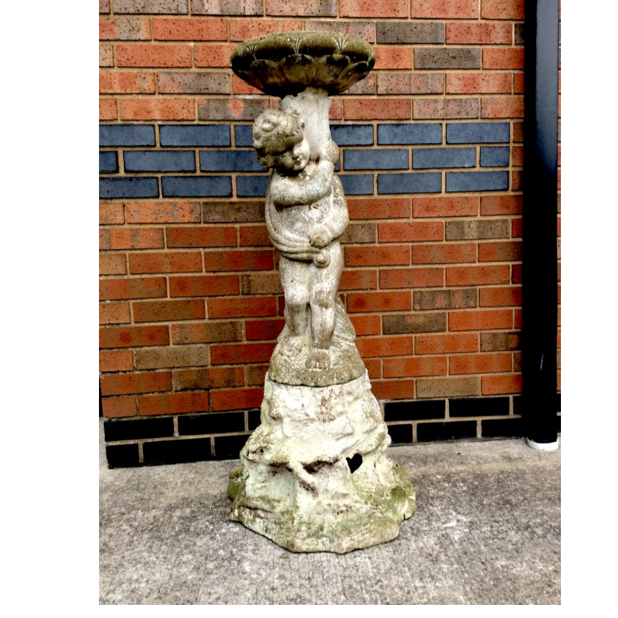 Vintage Weathered Stone Bird Bath VIN460F