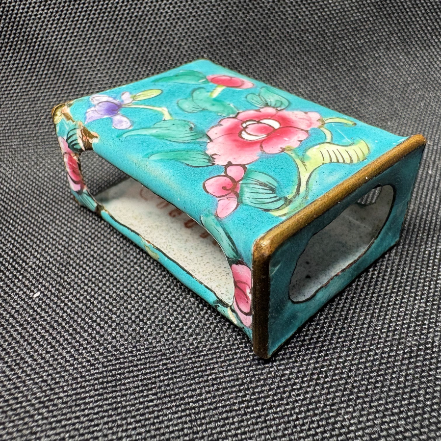 Vintage Chinese Enamel Matchbox Holder - VIN1164T