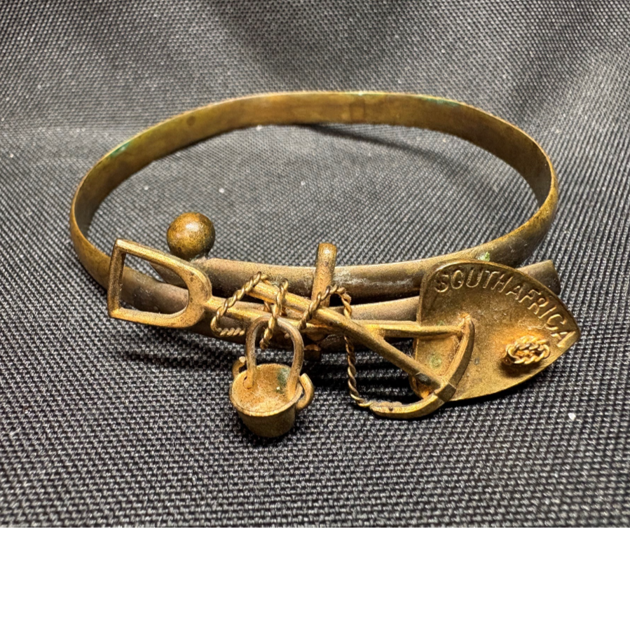 Unusual Gilt Metal South African Gold Diggers Bracelet - VIN1199R