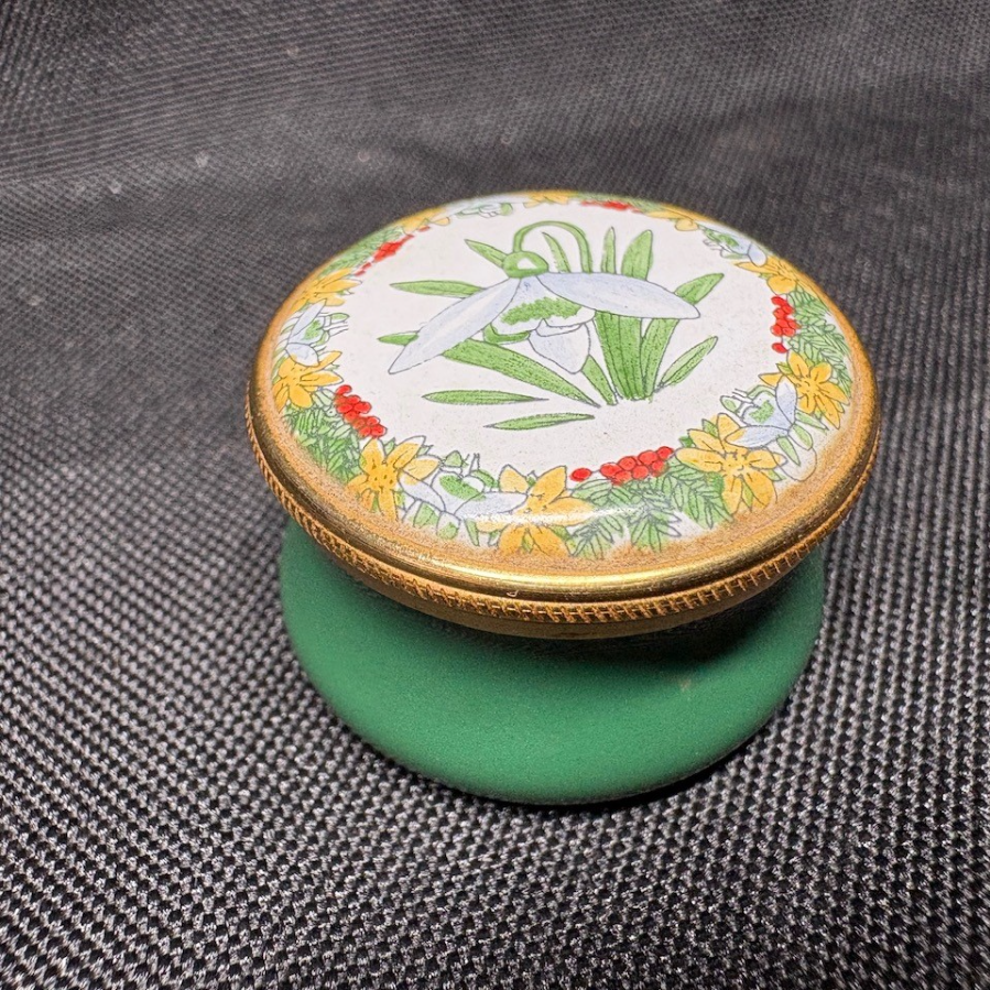 Mini Staffordshire Flower Enamel Trinket Pot - VIN1130X