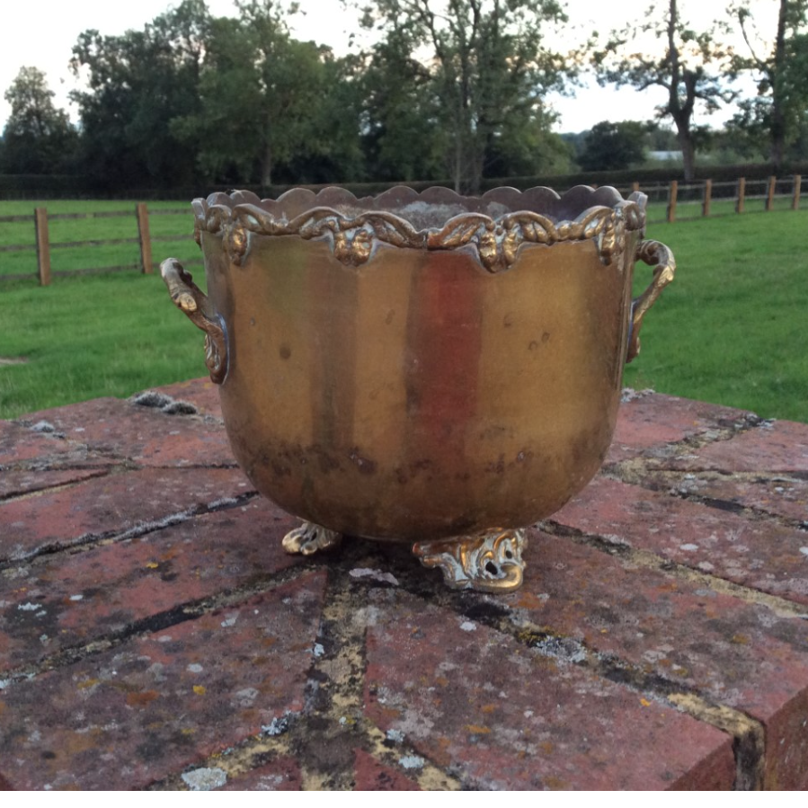 Vintage Original Brass Planter VIN461G