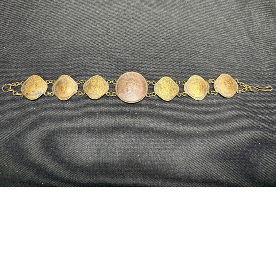 WWII 1939 British India Coin Bracelet - VIN905Y