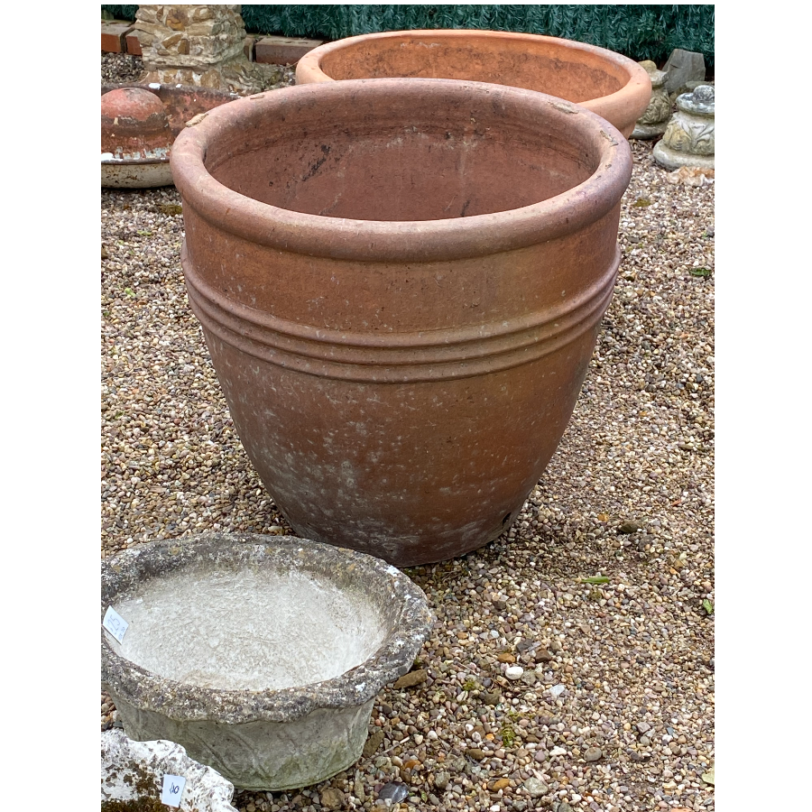 Large Ribbed Round Planter - VIN1248M