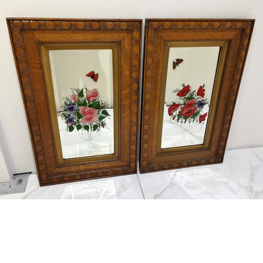 Original Antique Hand Painted Mirror's - VIN1252E Original Antique Hand Painted Mirror's - VIN1252E