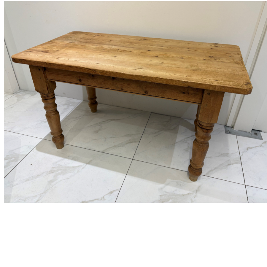 Old Pine Farmhouse Kitchen Table From A Local Farm House - VIN1254M Old Pine Farmhouse Kitchen Table From A Local Farm House - VIN1254M