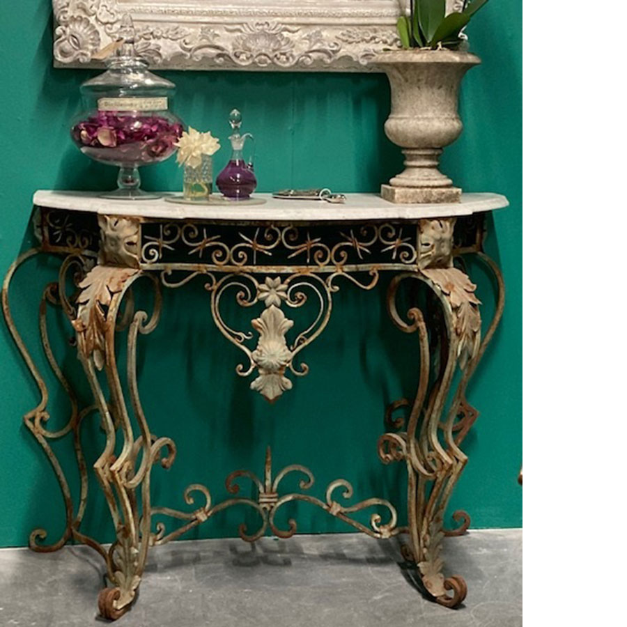 Wrought Iron French Console Table Vin466d Lutterworth Antiques 