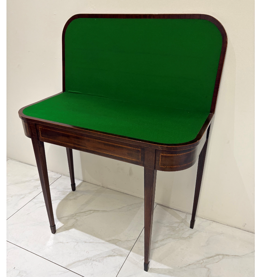 Vintage Georgian Style Mahogany Fold-Over Card Table - VIN1246F Vintage Georgian Style Mahogany Fold-Over Card Table - VIN1246F