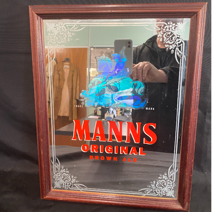 Vintage Manns brown ale, pub advertising mirror - Vin1253K Vintage Manns brown ale, pub advertising mirror - Vin1253K