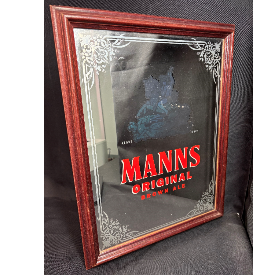 Vintage Manns brown ale, pub advertising mirror - VIN1253K