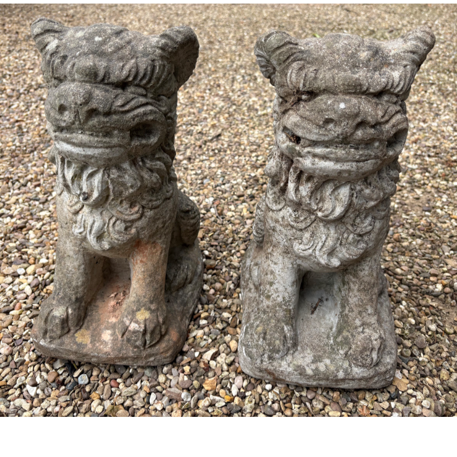 Chinese Foo Dog Statues - £25 EACH 2 available - VIN1255X Chinese Foo Dog Statues - £25 EACH 2 available - VIN1255X