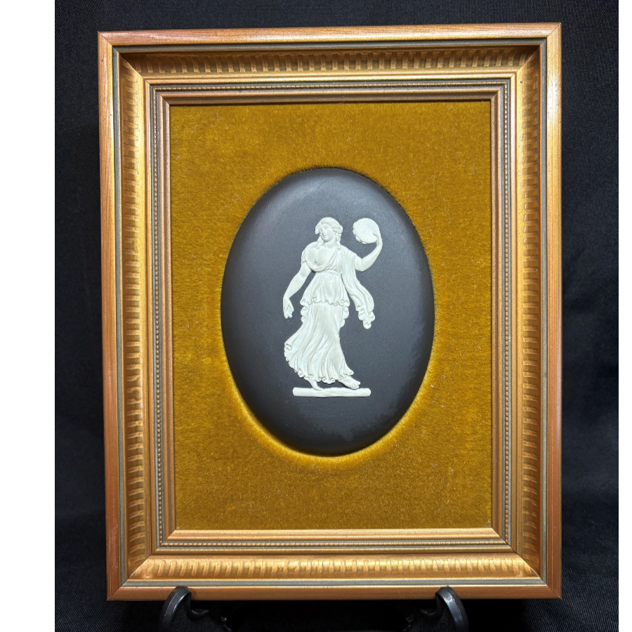 Wedgwood Black Jasperware ‘Dancing Hours’ Framed Plaque - VIN1257L Wedgwood Black Jasperware ‘Dancing Hours’ Framed Plaque - VIN1257L
