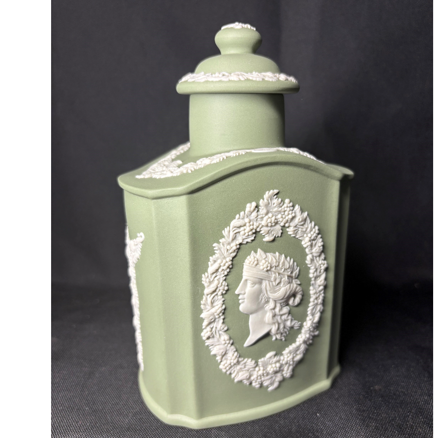 Wedgwood Jasperware Cameo Tea Caddy - VIN1258S