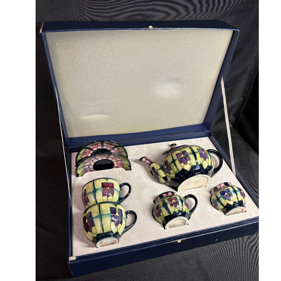 Moorcroft Tete-A-Tete 'Violet' Boxed Tea for Two Set - VIN1256H