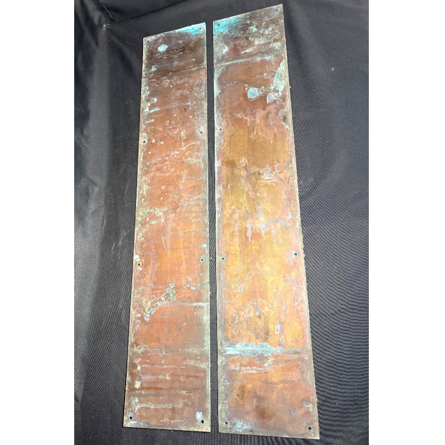 Original Vintage Brass Door Kick Plates - VIN1258C - 2 Available Original Vintage Brass Door Kick Plates - VIN1258C - 2 Available