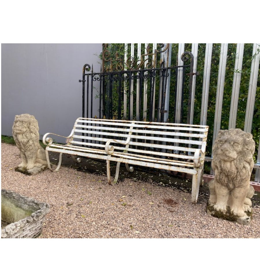 Pair of Ornamental Stone Sitting Lions VIN457D