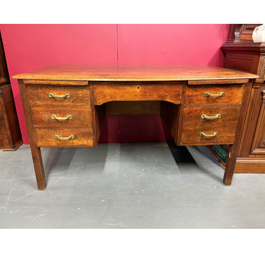 Vintage Solid Oak Writing Desk - VIN1271B