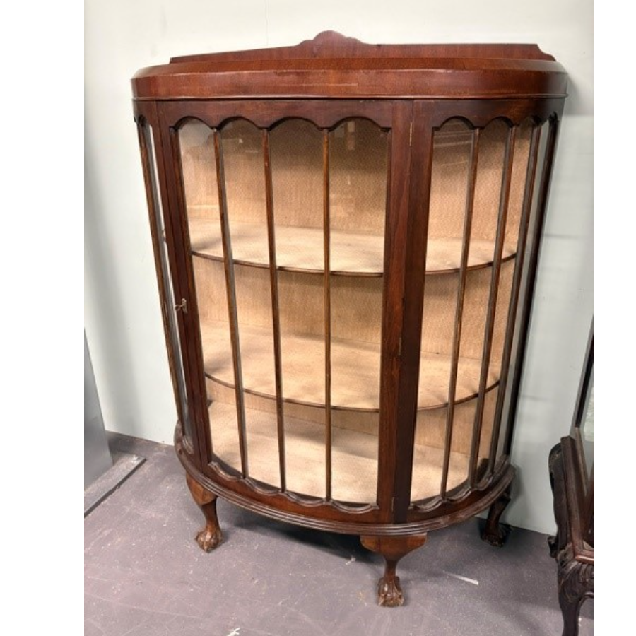 Antique Bow Front Display Cabinet - VIN1275Z Antique Bow Front Display Cabinet - VIN1275Z