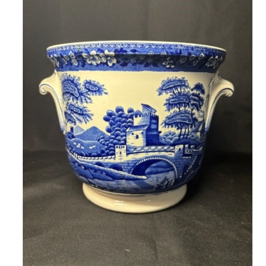 Spode 'Blue Tower' Twin-Handled Cachepot Planter - VIN1256W Spode 'Blue Tower' Twin-Handled Cachepot Planter - VIN1256W