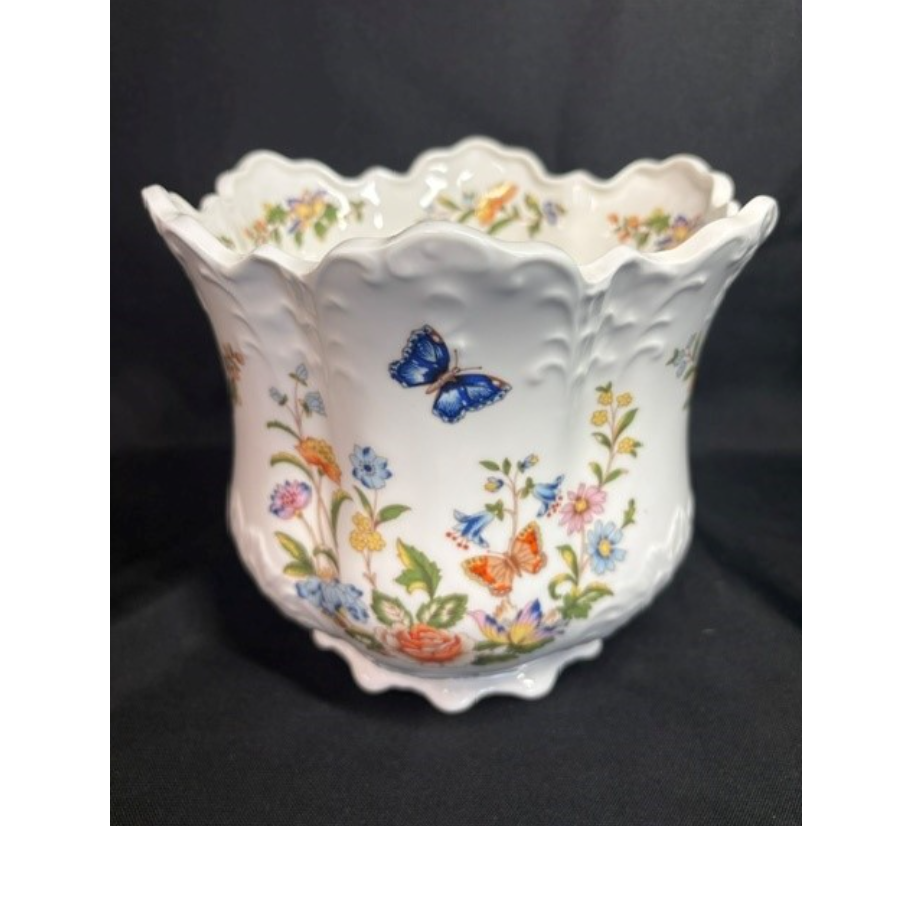 Vintage Aynsley 'Cottage Garden' Flared Rim Cachepot Planter - VIN1230U Vintage Aynsley 'Cottage Garden' Flared Rim Cachepot Planter - VIN1230U