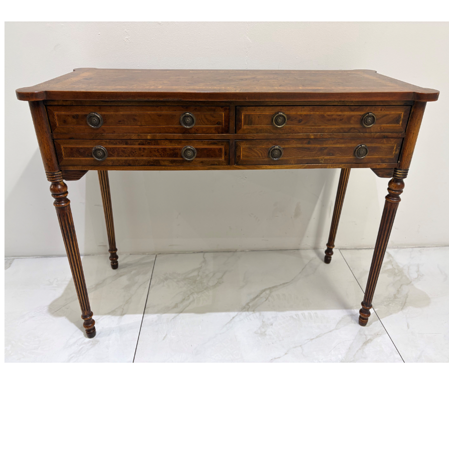 Georgian-Style Burr Walnut Console / Side Table - VIN1250D