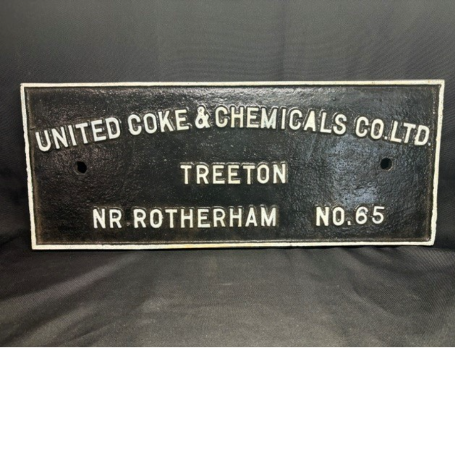 Original cast iron sign from the United Coke & Chemicals Co - VIN1274P Original cast iron sign from the United Coke & Chemicals Co - VIN1274P