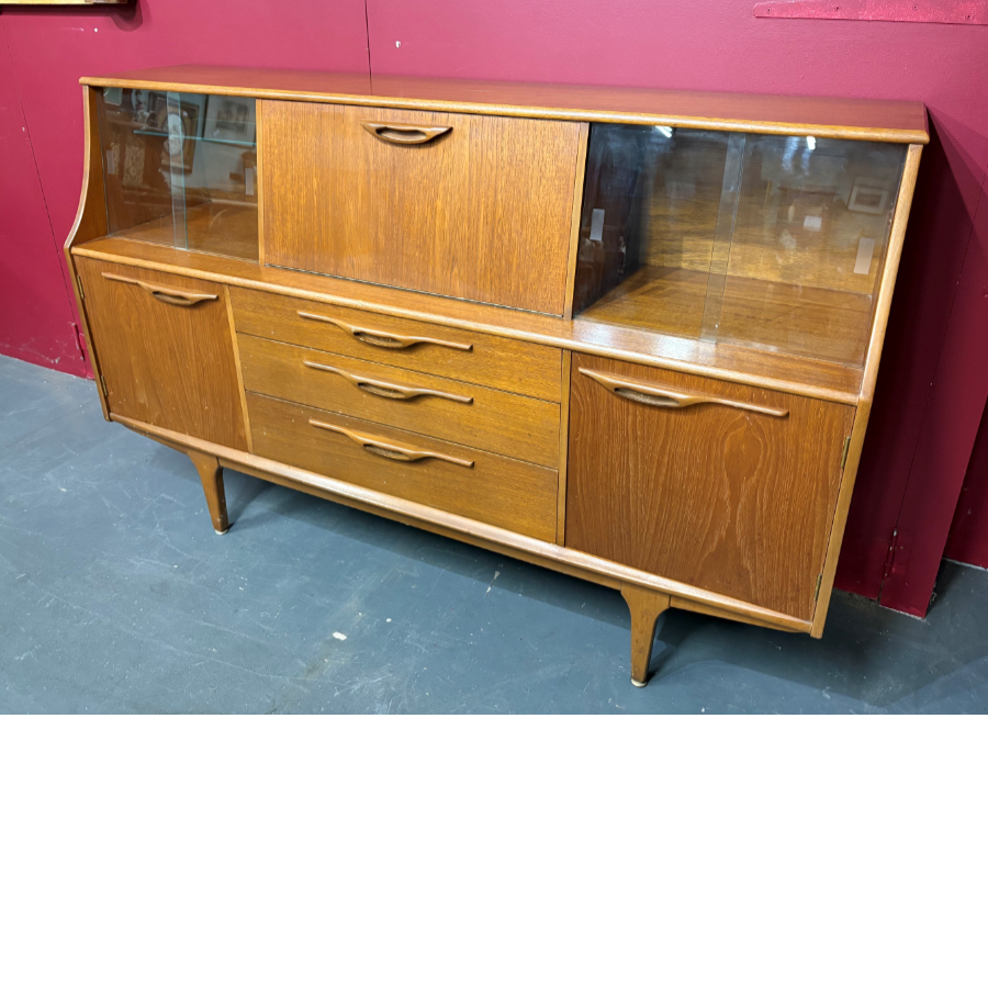 1960s Mid-Century Modern Teak Highboard / Drinks Cabinet By British Company Jentiqe - VIN1283B 1960s Mid-Century Modern Teak Highboard / Drinks Cabinet By British Company Jentiqe - VIN1283B