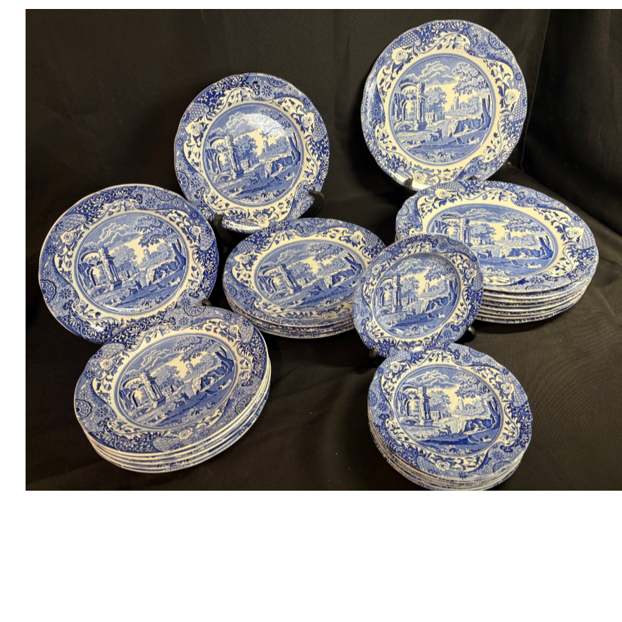 Variety of Spode Blue Italian Plates - VIN1282M Variety of Spode Blue Italian Plates - VIN1282M
