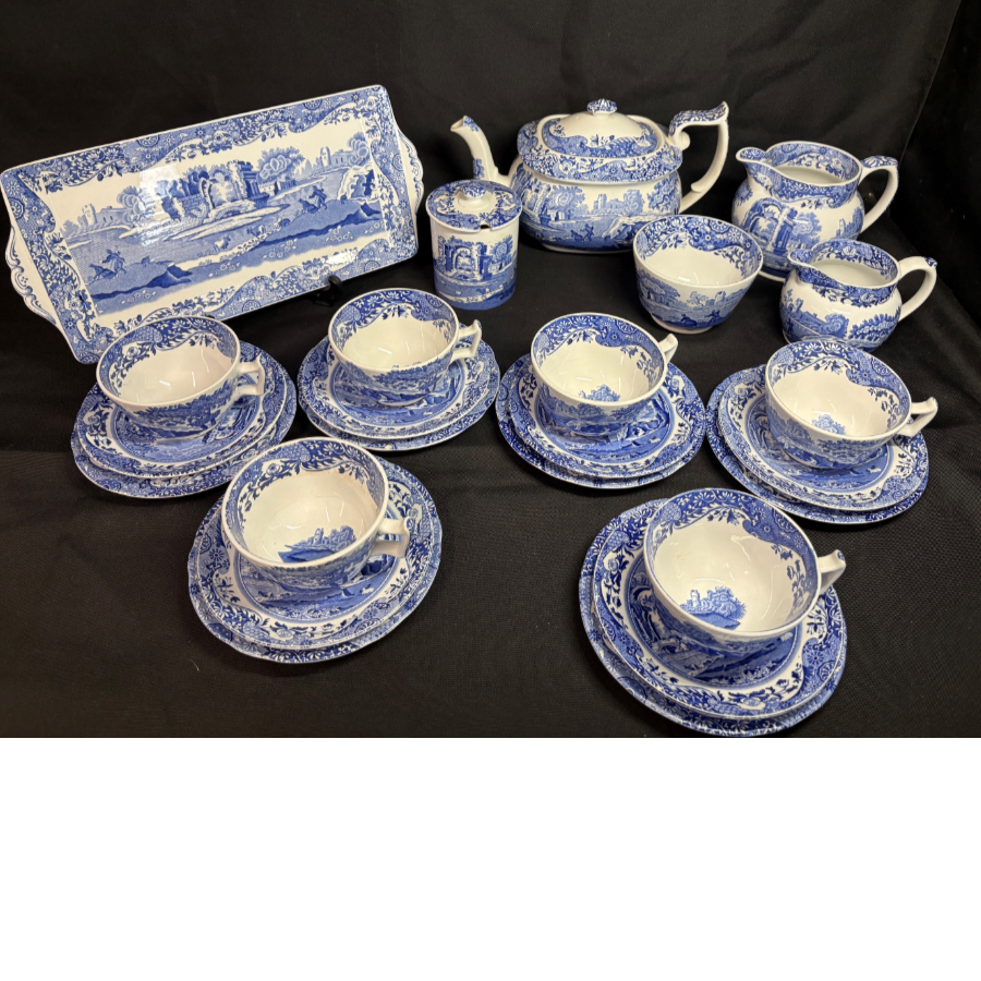Spode Blue Italian Tea Set - VIN1282M Spode Blue Italian Tea Set - VIN1282M