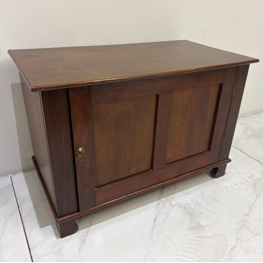 Vintage Mahogany Low Cupboard With Panelled Door - VIN1285S Vintage Mahogany Low Cupboard With Panelled Door - VIN1285S