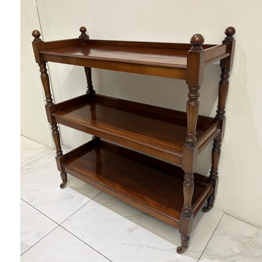 Antique 19th-Century Three-Tier Mahogany Buffet Trolley - VIN1287S Antique 19th-Century Three-Tier Mahogany Buffet Trolley - VIN1287S
