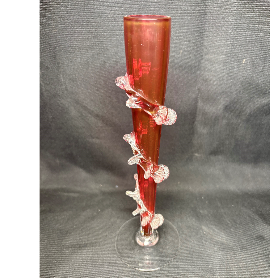 Antique Pink Cranberry Glass Bud Vase - VIN1288A Antique Pink Cranberry Glass Bud Vase - VIN1288A