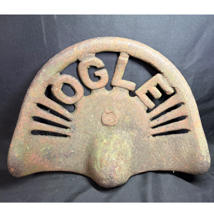 Vintage OGLE Cast Iron Tractor Seat - VIN1294K Vintage OGLE Cast Iron Tractor Seat - VIN1294K