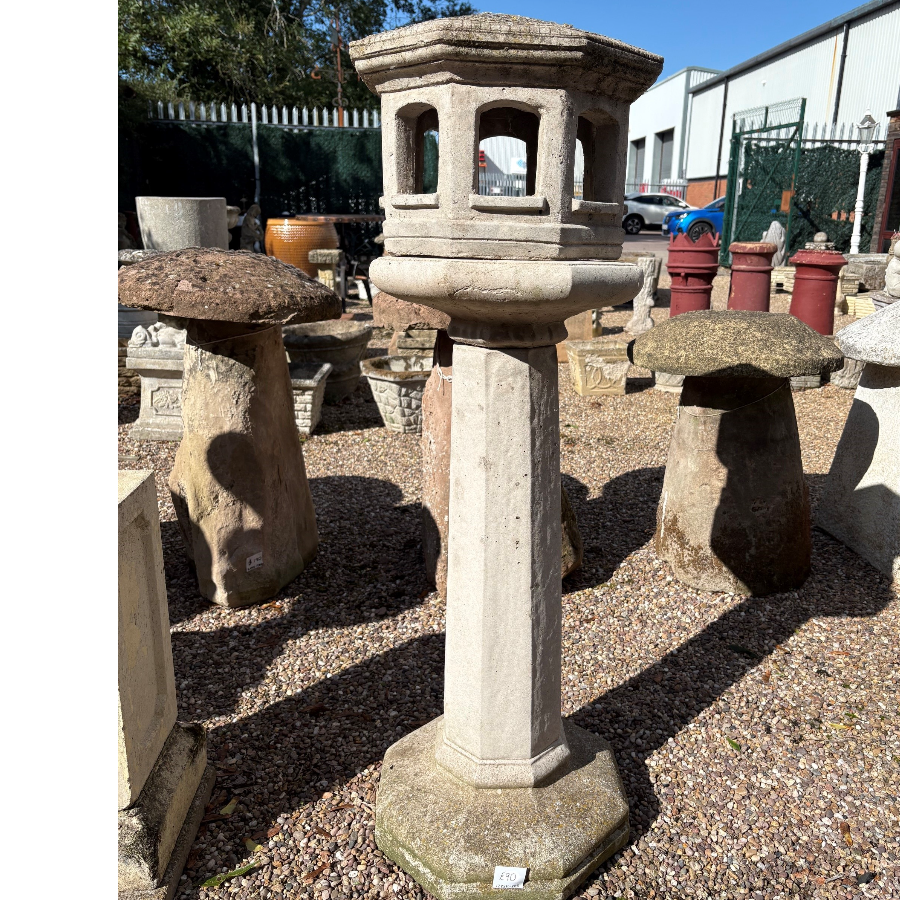 Vintage Weathered Pagoda Style Tall Bird Feeder - VIN1288K Vintage Weathered Pagoda Style Tall Bird Feeder - VIN1288K