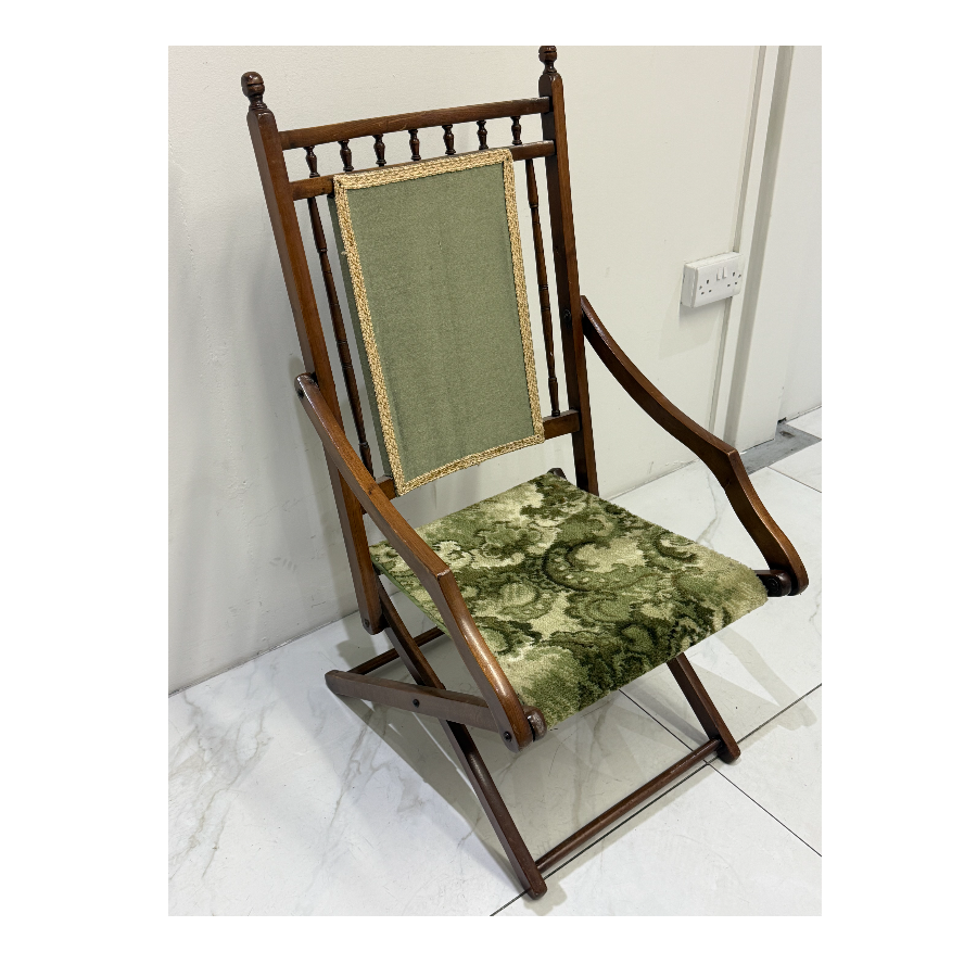 Antique Victorian Folding Campaign Armchair - VIN1291B