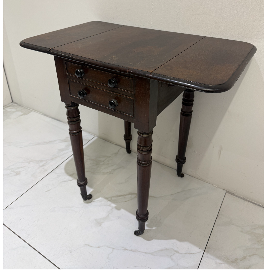 Antique George III Style Mahogany Drop Leaf Work Table - VIN1290B