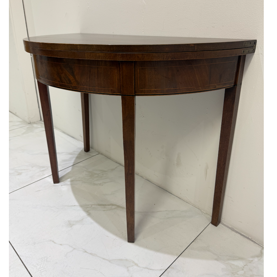 Antique George III Style Mahogany Demi-Lune Card Table - VIN1285P Antique George III Style Mahogany Demi-Lune Card Table - VIN1285P