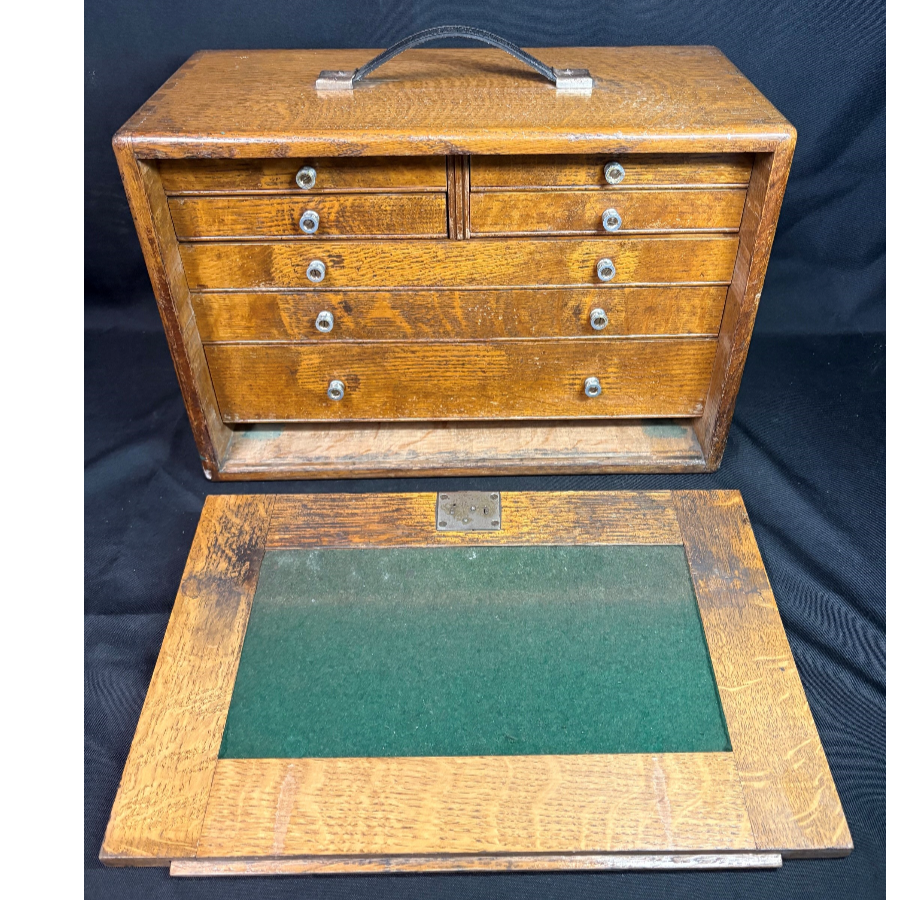 Vintage Solid Oak Set Of 7 Drawers In Lockable Case - VIN1284J Vintage Solid Oak Set Of 7 Drawers In Lockable Case - VIN1284J